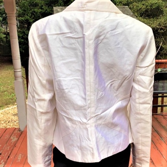 SHARAGANO Shiny Cream Formal Blazer - NWOT - Picture 3 of 5
